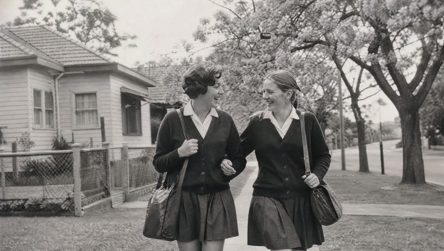 1978: On the way to school
