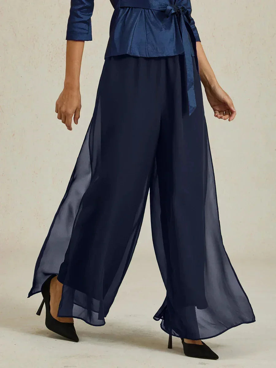 Ivorelle | Chiffon Split Leg Pants
