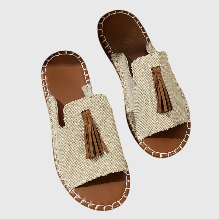 Nathalie | Boho Pompon Sandals