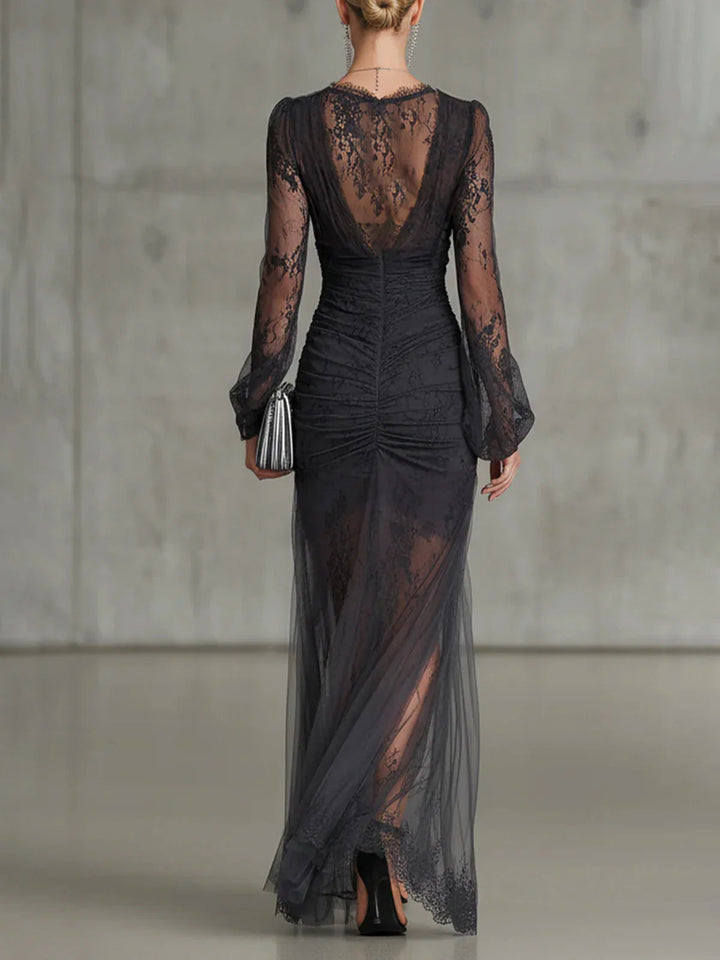 Greycienne | Dark Grey Lace Maxi