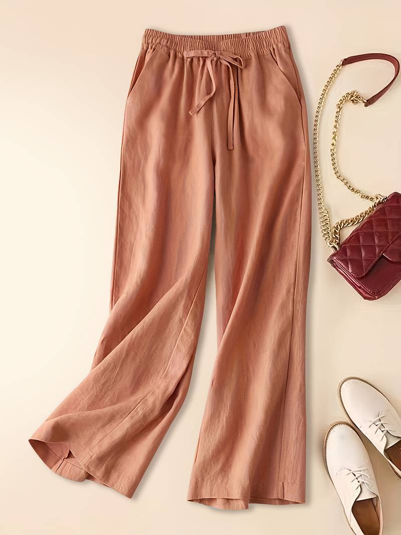 Therese | Easy Cropped Wide Leg Drawstring Pants