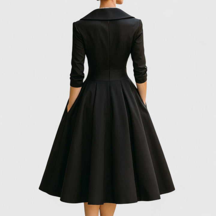 Marley Quinn | Midi Dress with Crossover Bodice and V-Neck