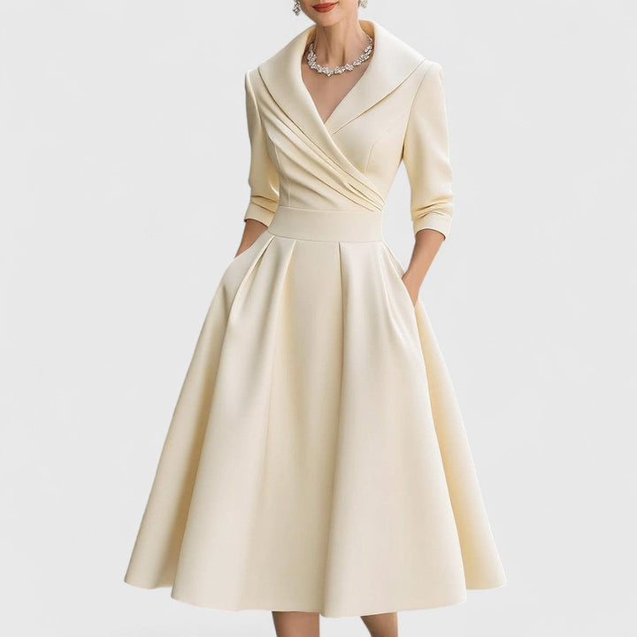 Marley Quinn | Midi Dress with Crossover Bodice and V-Neck