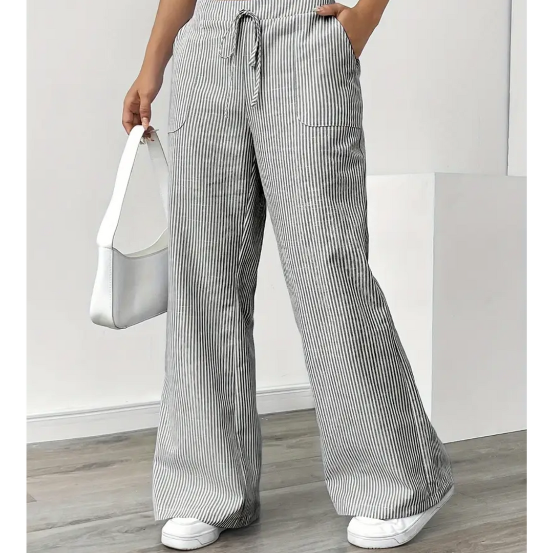 Sylvia | Striped Wide Leg Pants with Pockets