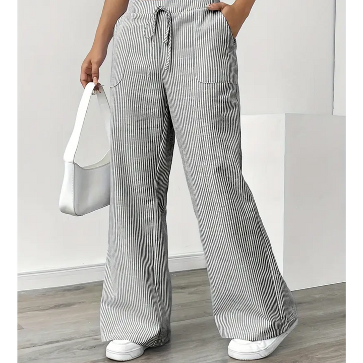 Sylvia | Striped Wide Leg Pants with Pockets