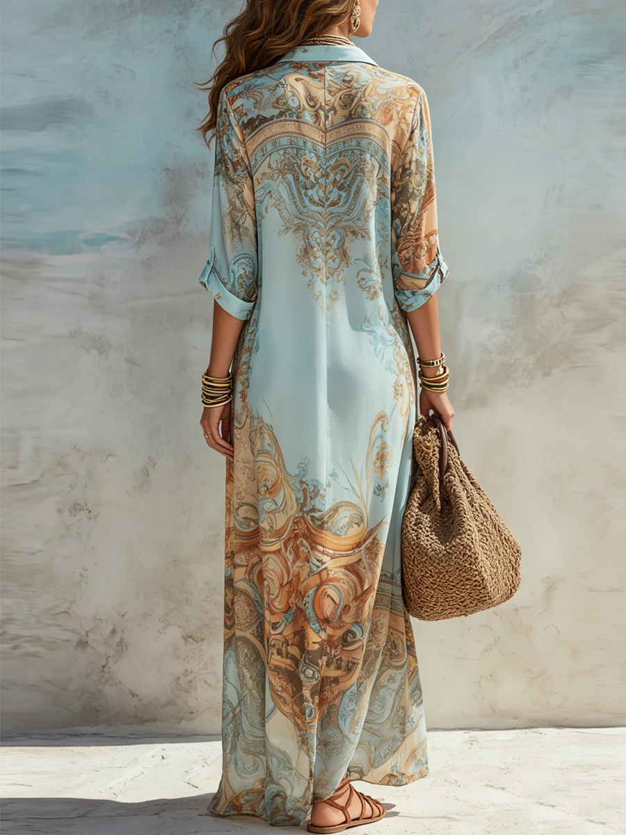 Willa | Blue Chiffon Maxi Dress