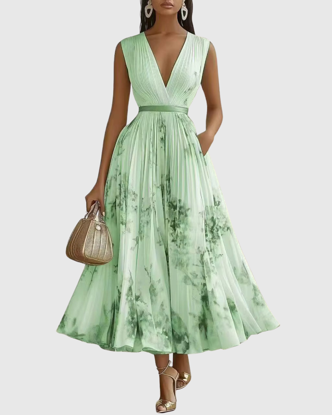 Rowena | Elegant Pleated Maxi Dress