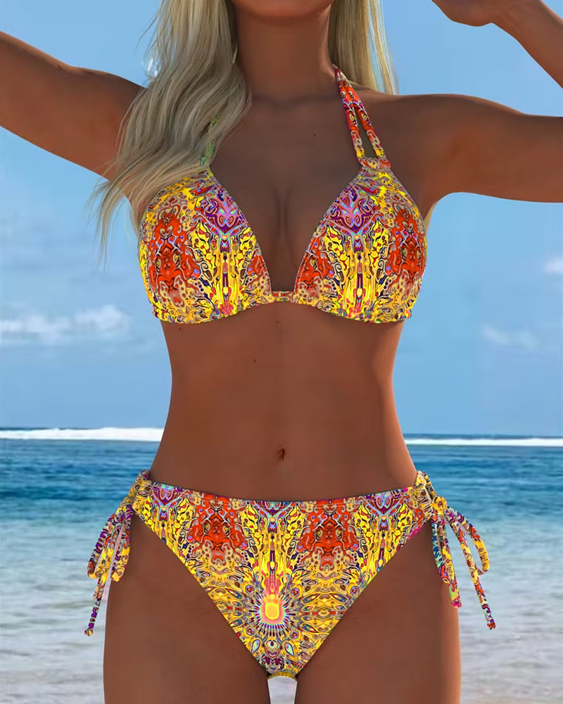 Mel | Colourful Halter-Print Bikini
