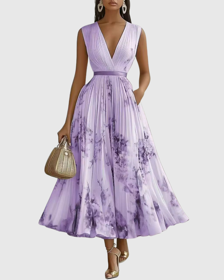 Rowena | Elegant Pleated Maxi Dress