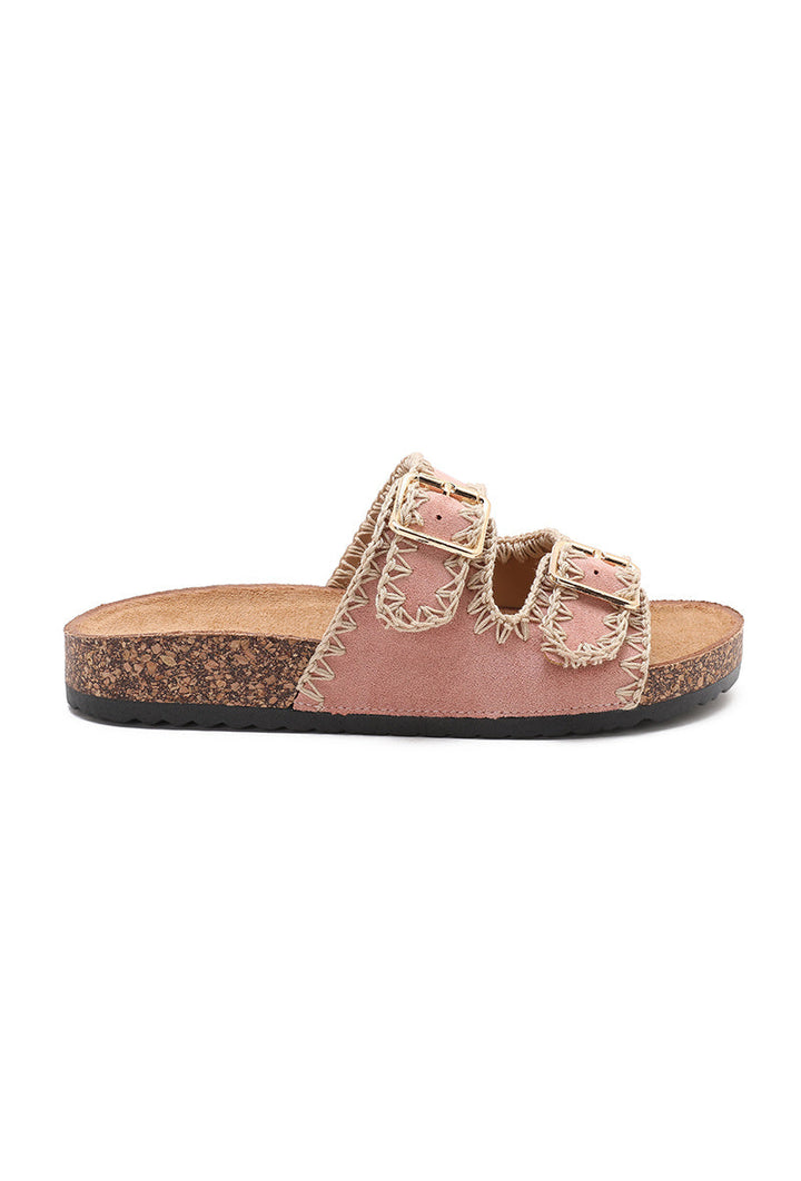 Xanthe | Pink Wedge Sandal
