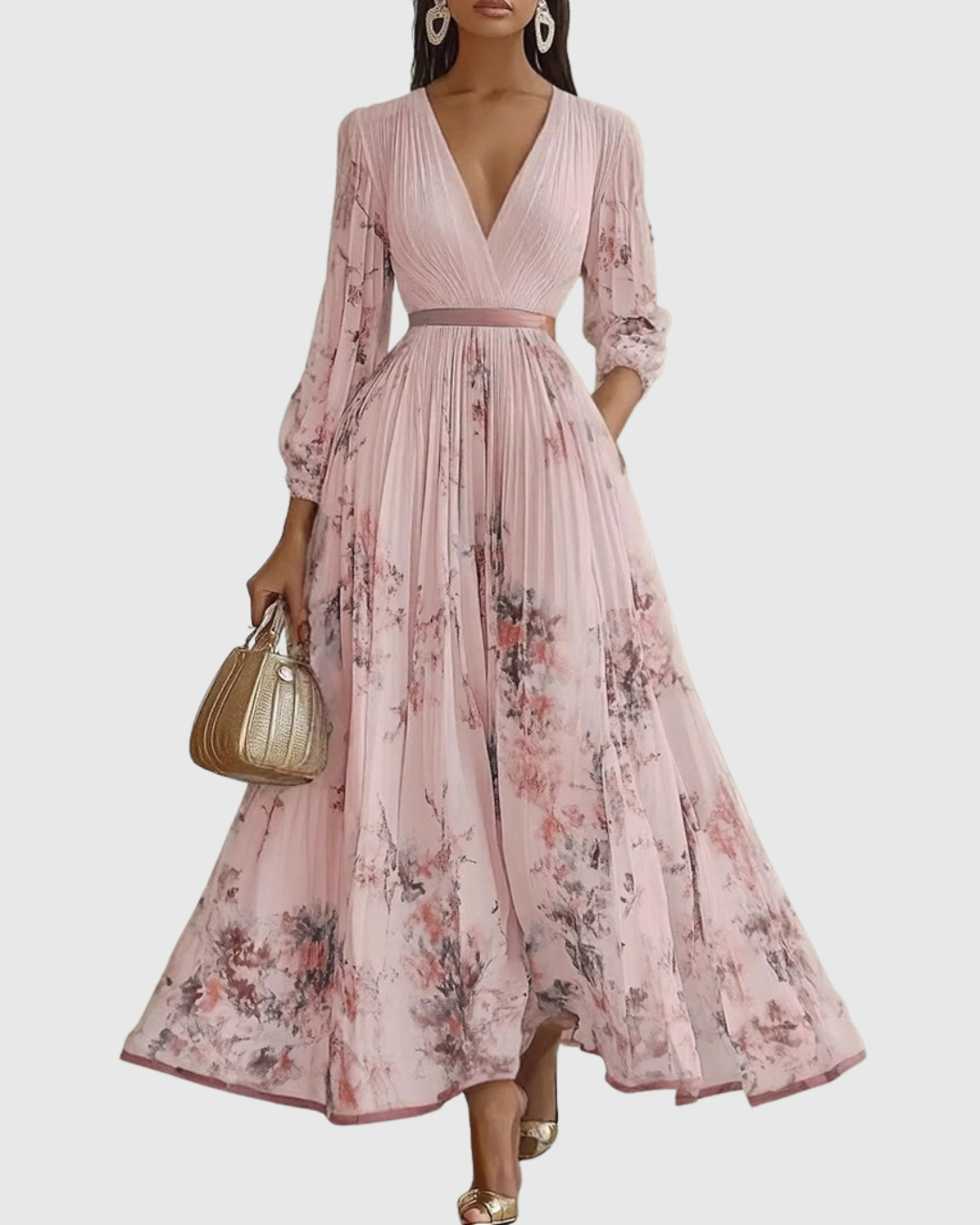 Rowena | Elegant Pleated Maxi Dress