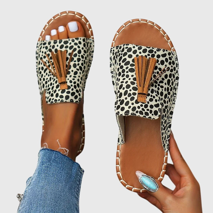 Nathalie | Boho Pompon Sandals