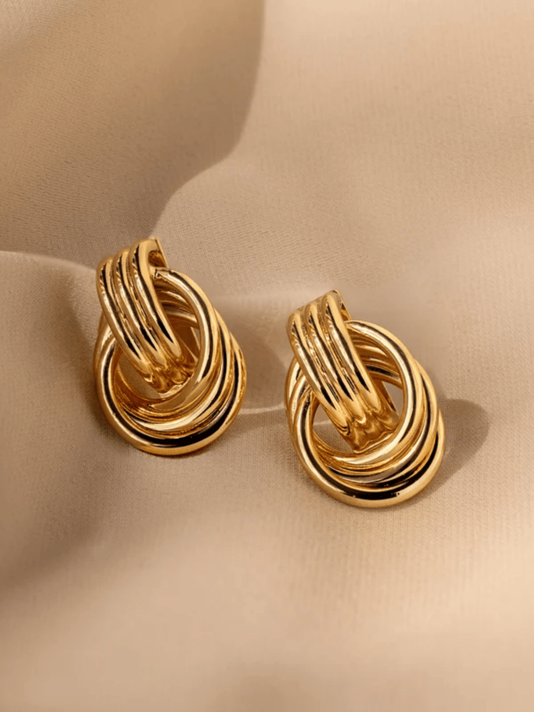 Rosina | Gold Double Hoop Knot Earrings