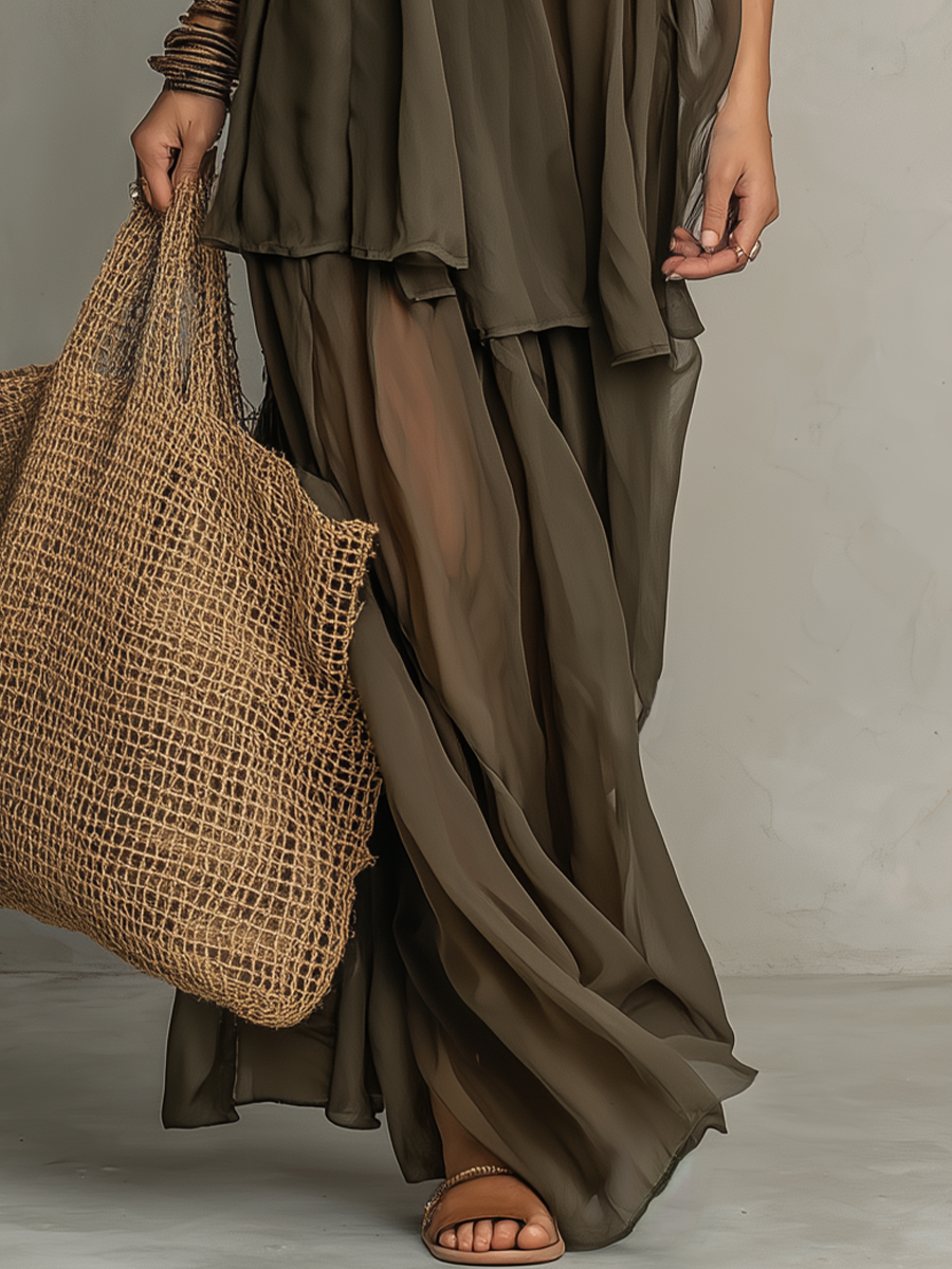 Willow | Ethereal Sleeveless Sheer Tiered Set
