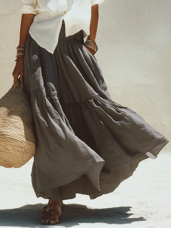 Fleur | Elegance Linen Shirt And Flowing Maxi