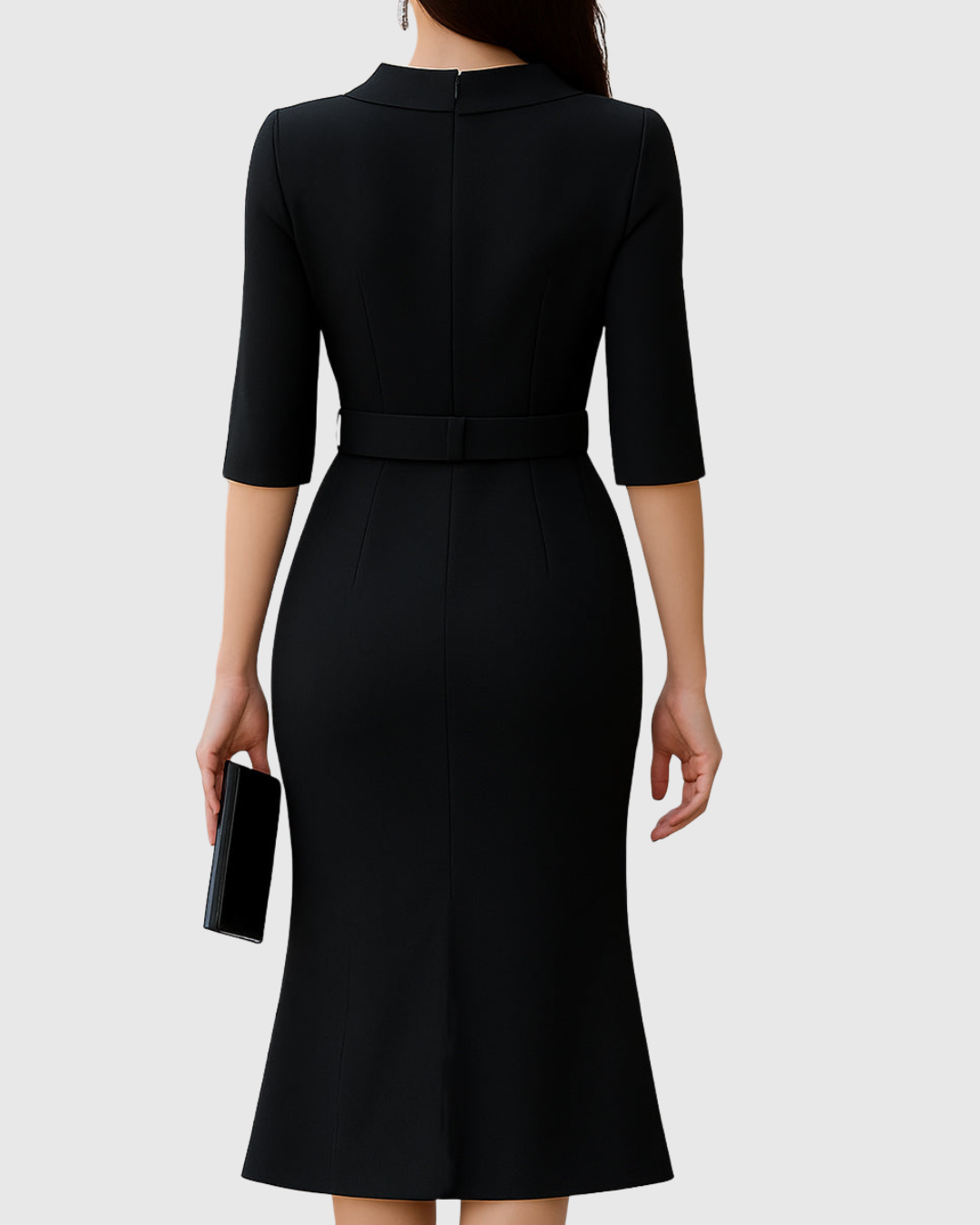 Bronwyn | Classic Black Midi Dress