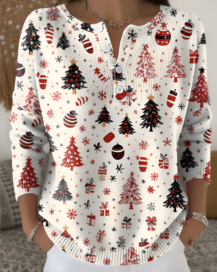 Joss | Festive Christmas Print Top