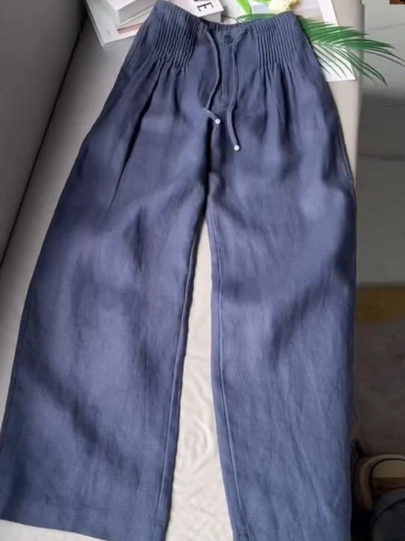 Zora | Flowing Wide Leg Pants with Shirred Waist