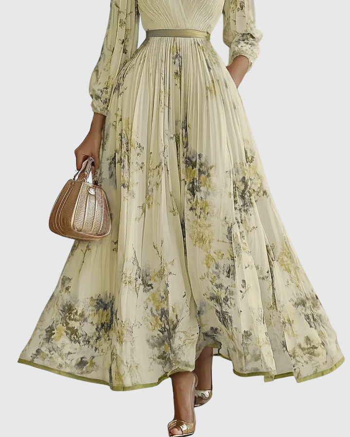 Rowena | Elegant Pleated Maxi Dress