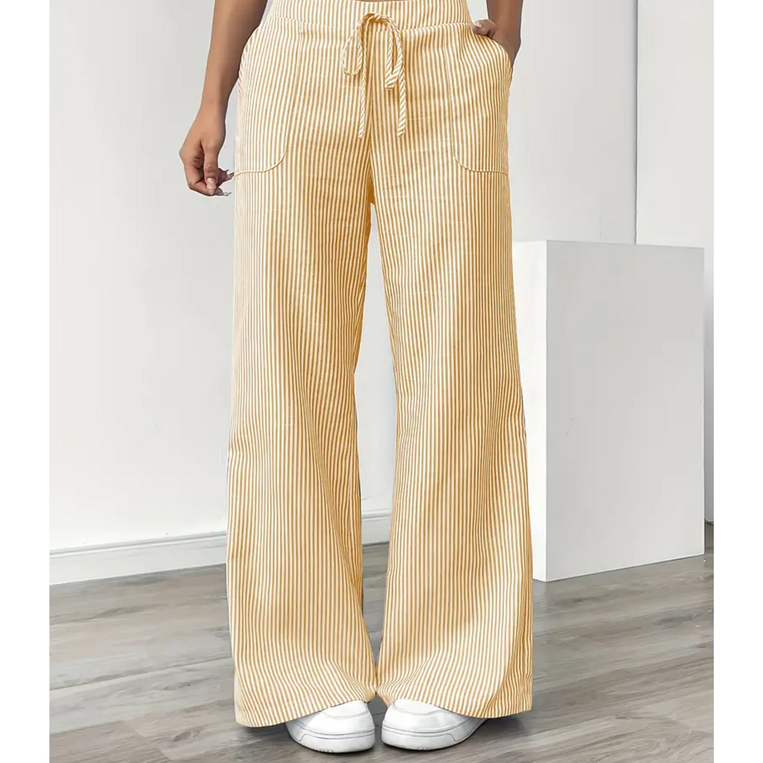 Sylvia | Striped Wide Leg Pants with Pockets