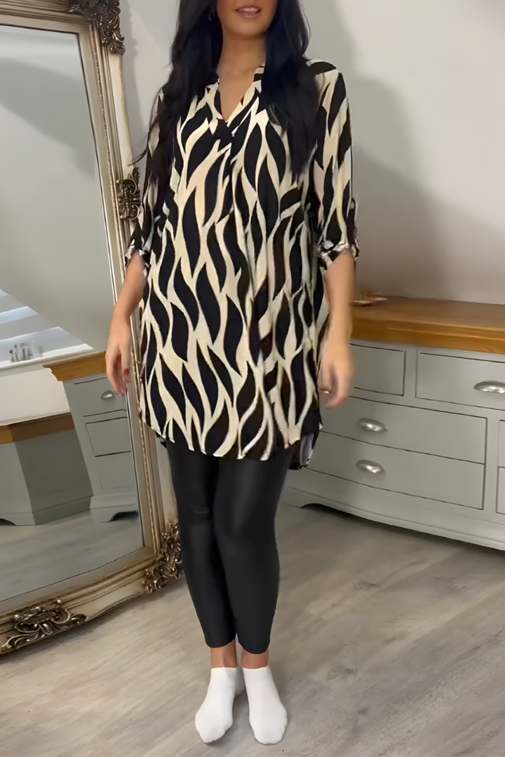Derryn | Abstract Print Tunic Top