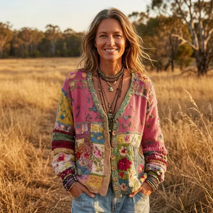 Patchwork Knit Cardigan