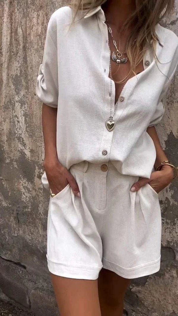 Cilla | Matching Linen Shorts and Shirt Set