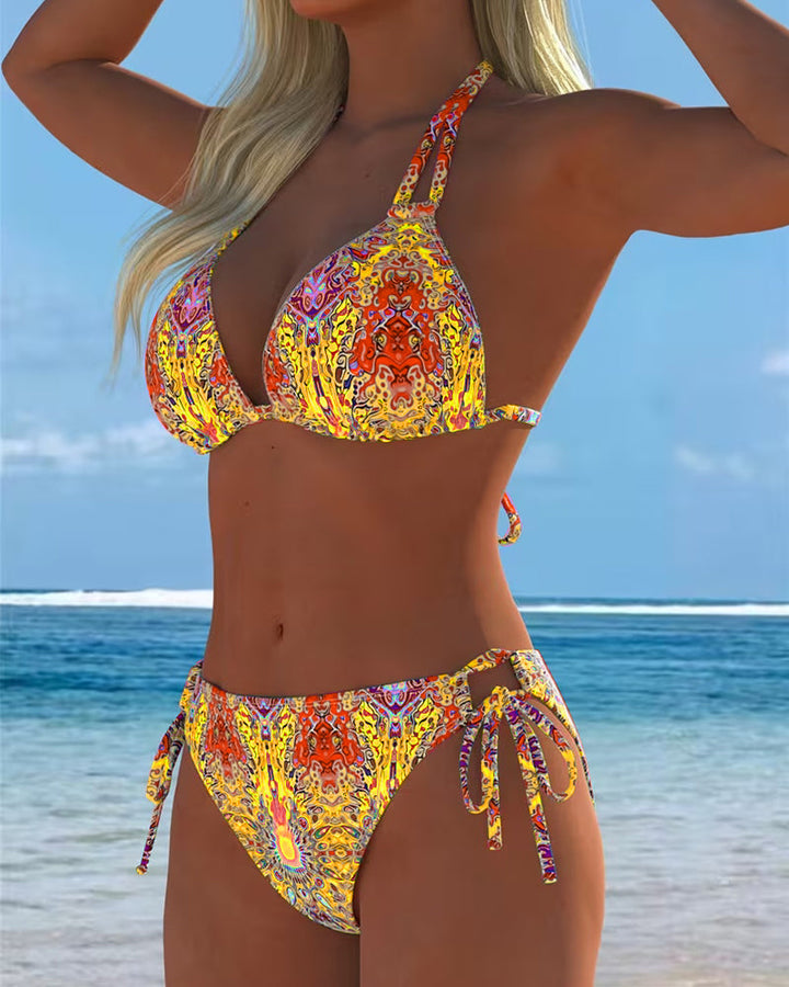 Mel | Colourful Halter-Print Bikini