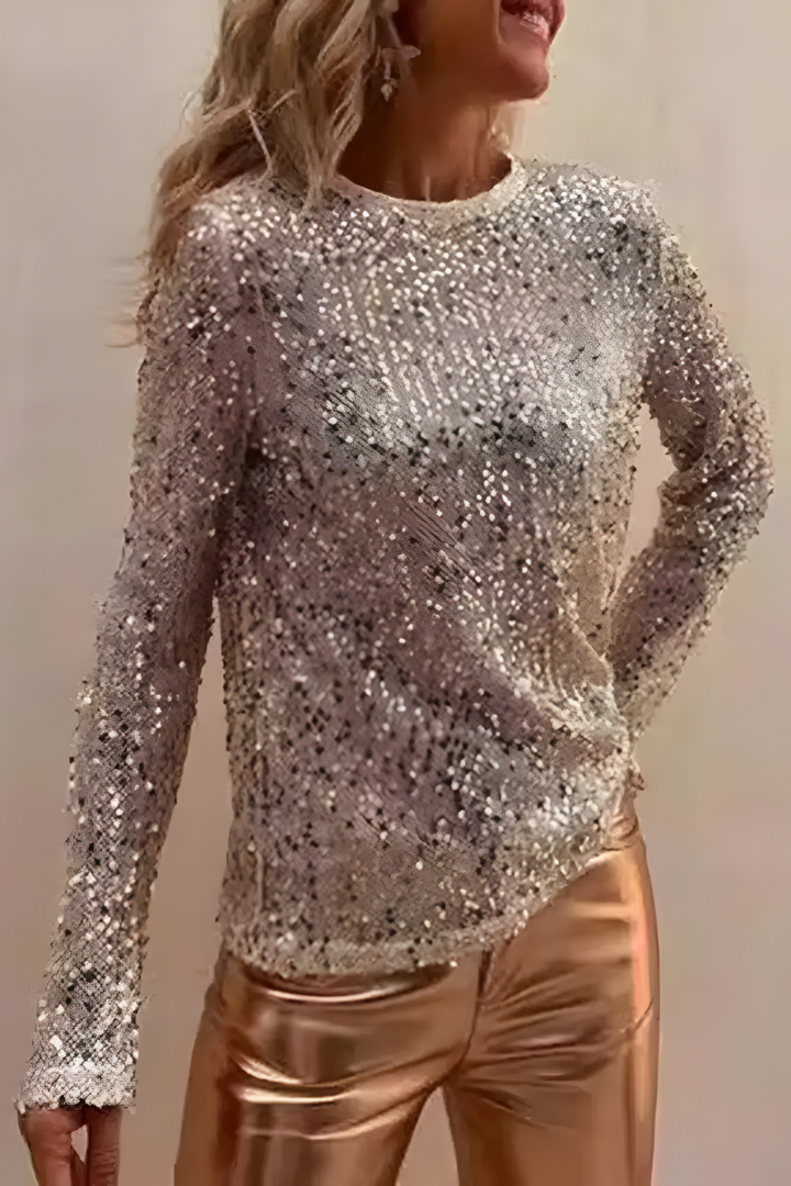 Alkira | Elegant Sequin Long Sleeve Top