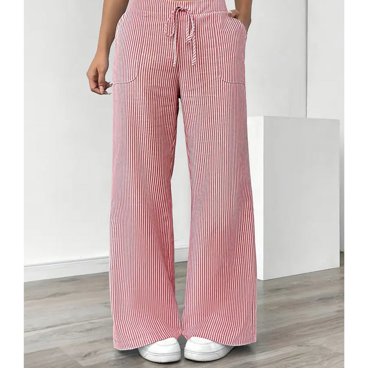 Sylvia | Striped Wide Leg Pants with Pockets