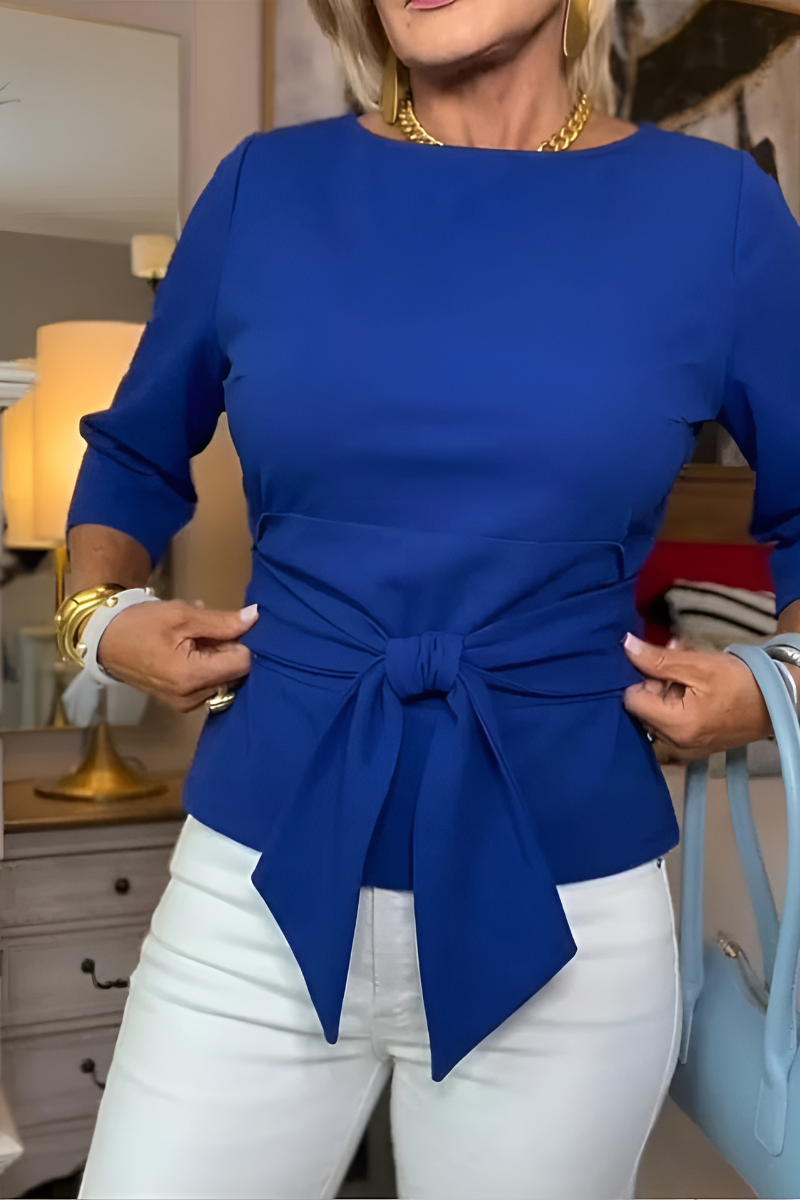 Lennox | Tie Waist Boat Neck Top