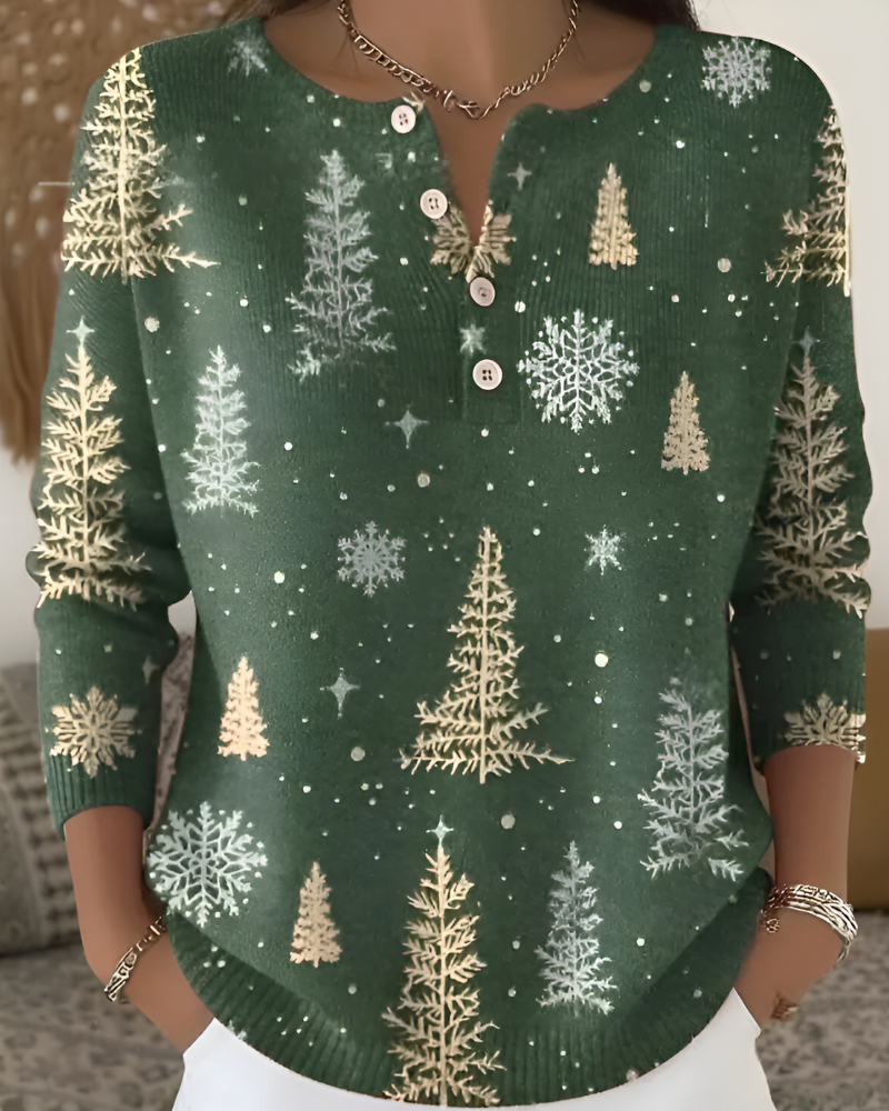 Joss | Festive Christmas Print Top