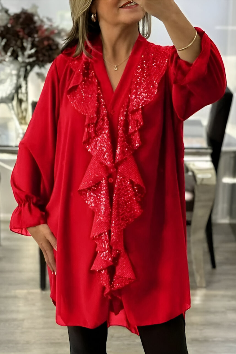 Cordelia | Elegant Ruffle Chiffon Blouse