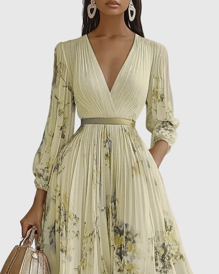 Rowena | Elegant Pleated Maxi Dress