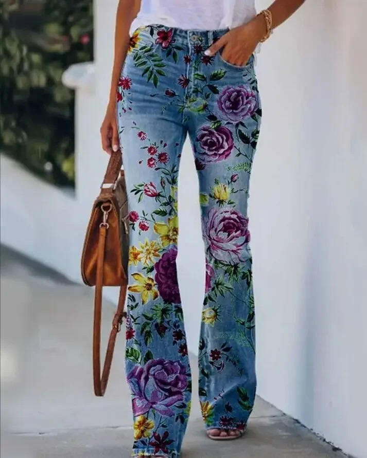 Briony | Embroidered Floral Flare Jeans