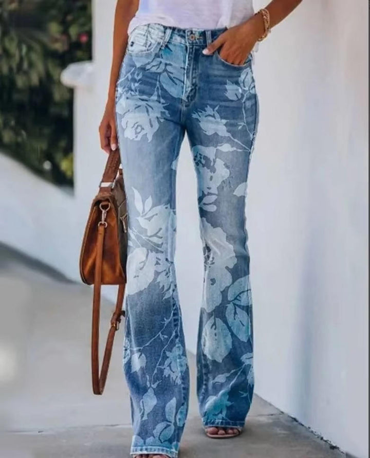 Briony | Embroidered Floral Flare Jeans