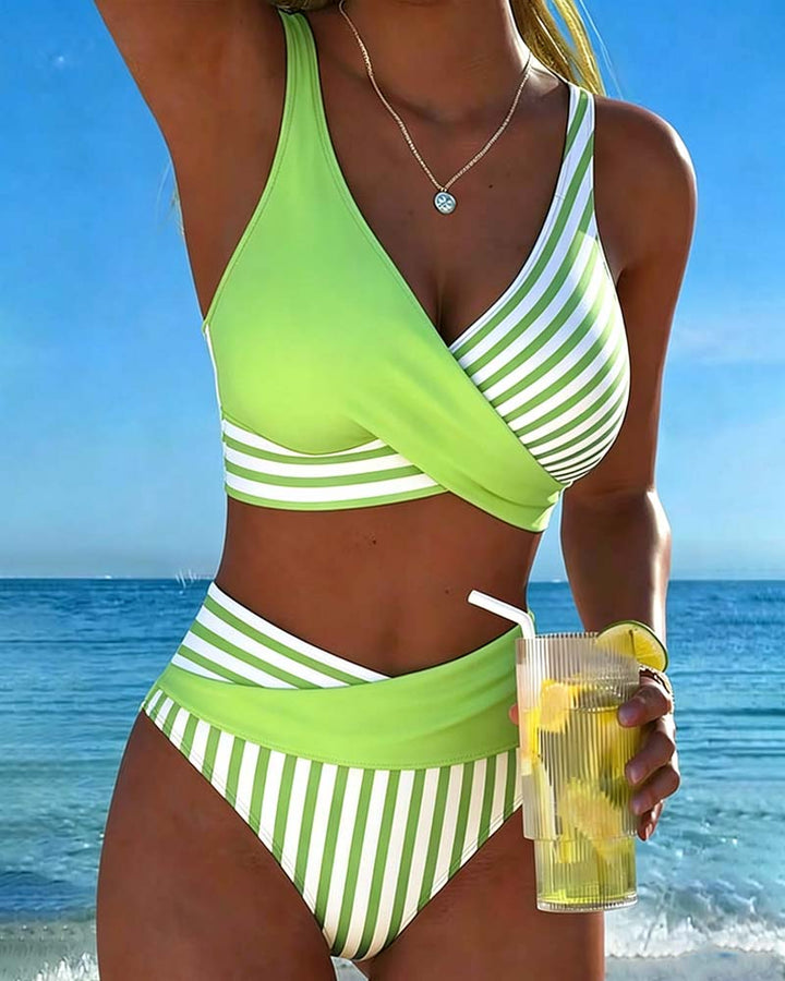 Xena | Crossed-Stripe Print Bikini