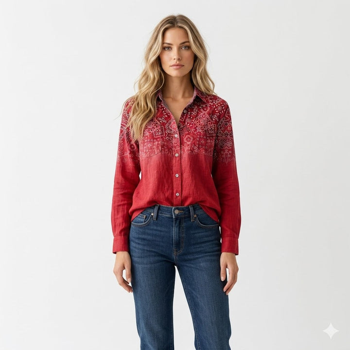 Lacey | Bohemian Printed Button Shirt