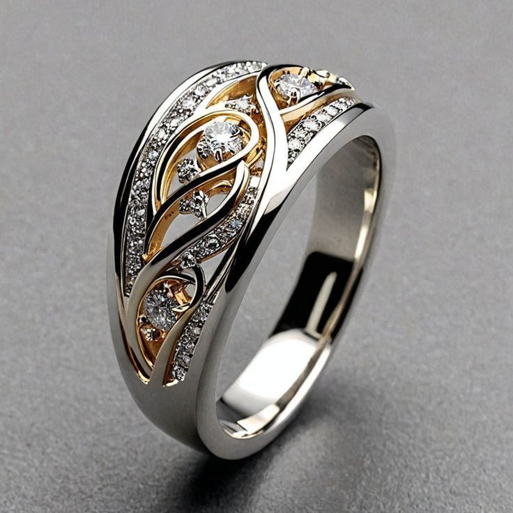 Classic Two-Tone Ring in Cable Design