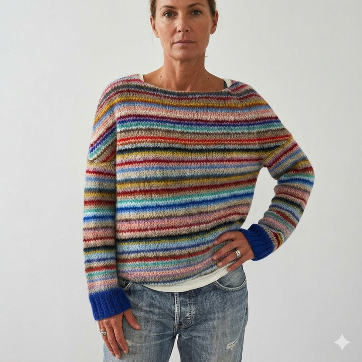 Zia | Rainbow Stripe Knit Jumper