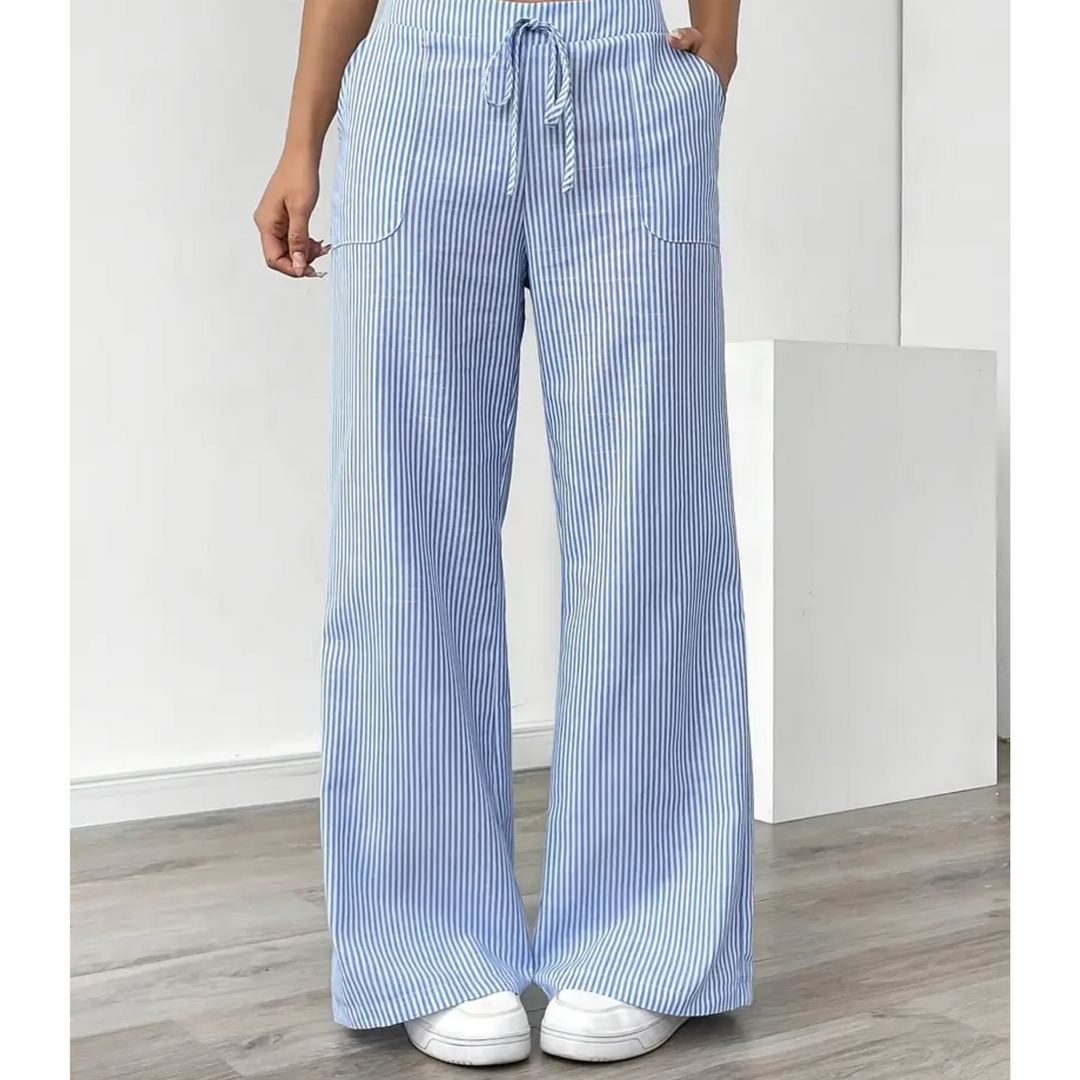 Sylvia | Striped Wide Leg Pants with Pockets