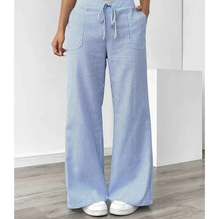 Sylvia | Striped Wide Leg Pants with Pockets