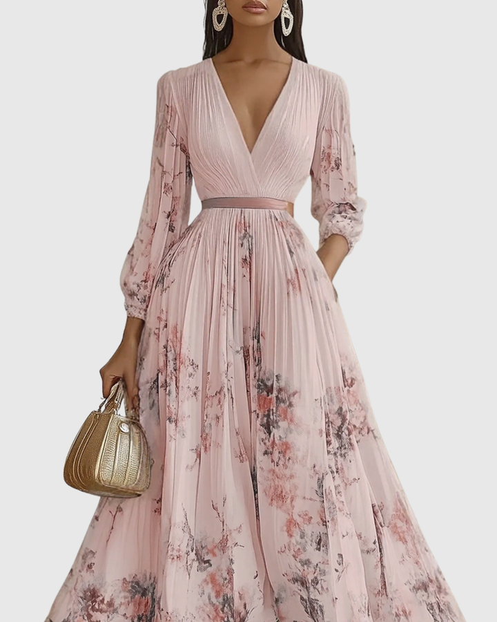 Rowena | Elegant Pleated Maxi Dress