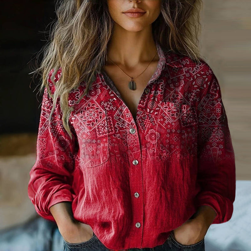 Lacey | Bohemian Printed Button Shirt