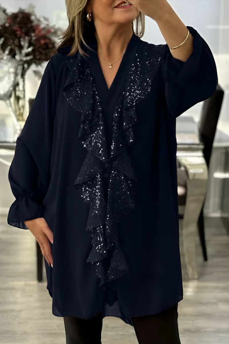 Cordelia | Elegant Ruffle Chiffon Blouse