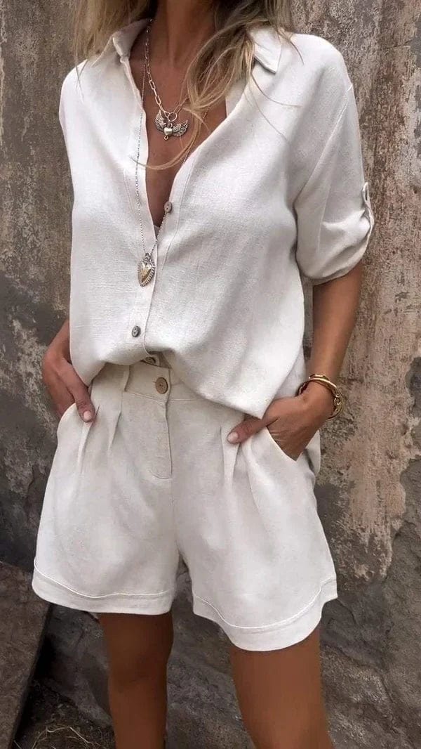 Cilla | Matching Linen Shorts and Shirt Set