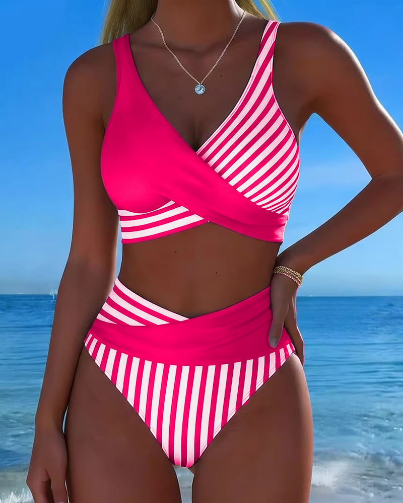 Xena | Crossed-Stripe Print Bikini