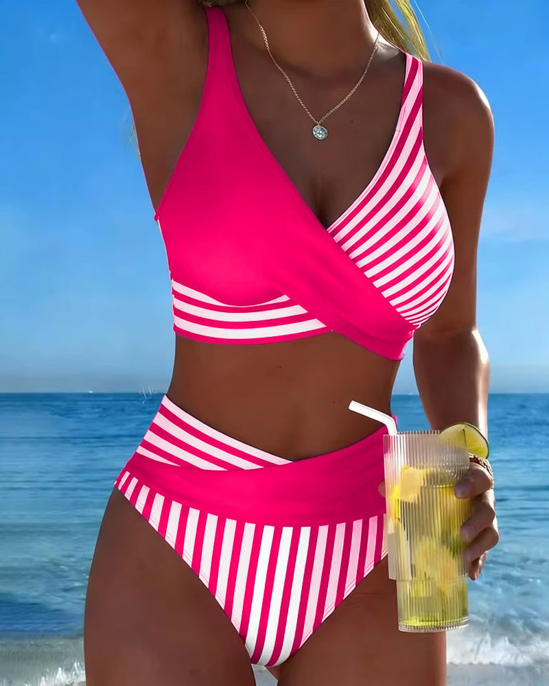 Xena | Crossed-Stripe Print Bikini