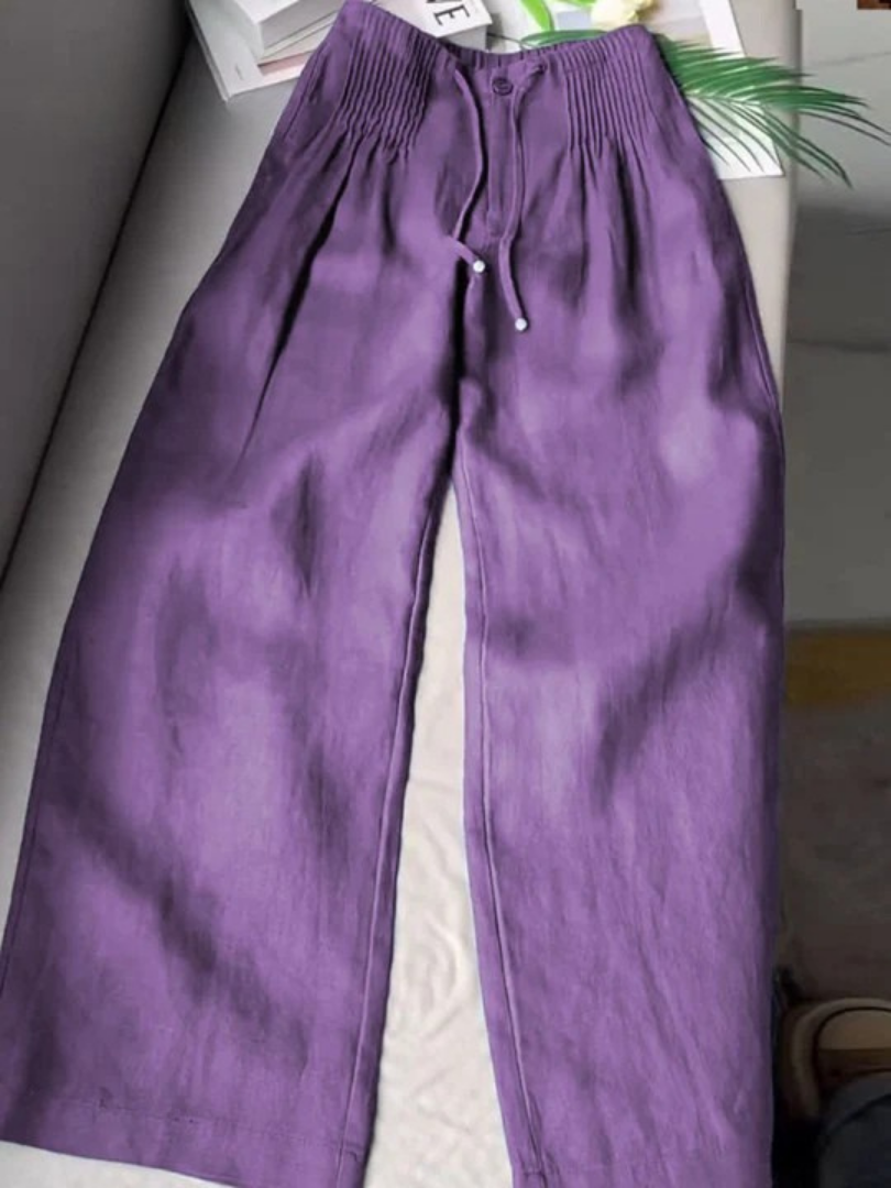 Zora | Flowing Wide Leg Pants with Shirred Waist