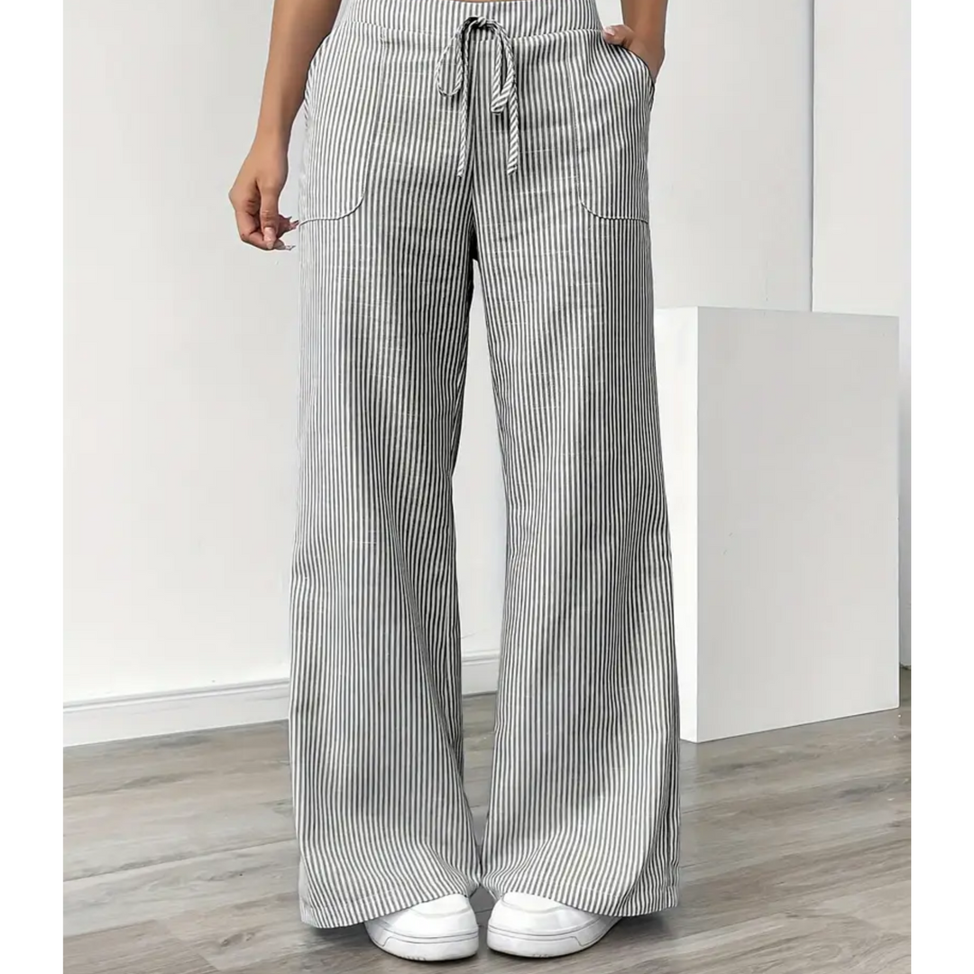 Sylvia | Striped Wide Leg Pants with Pockets